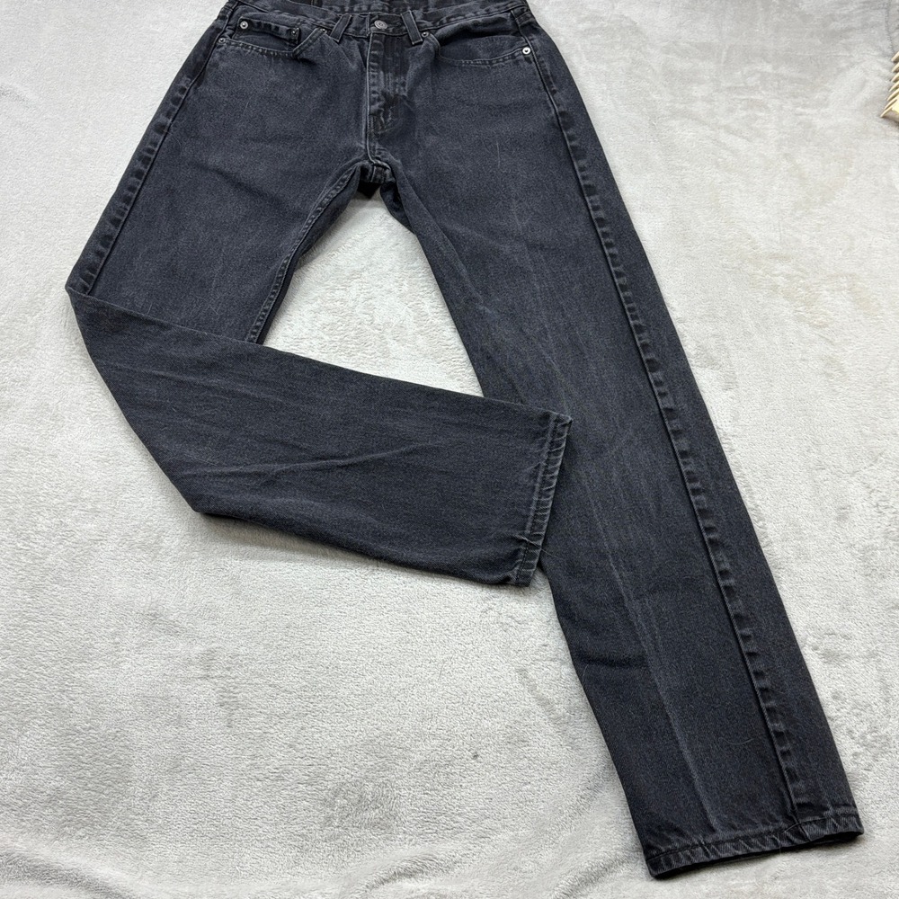 Levi's 505 Regular Fit Jeans Mens 31x32 Black Straight Leg Denim Pants